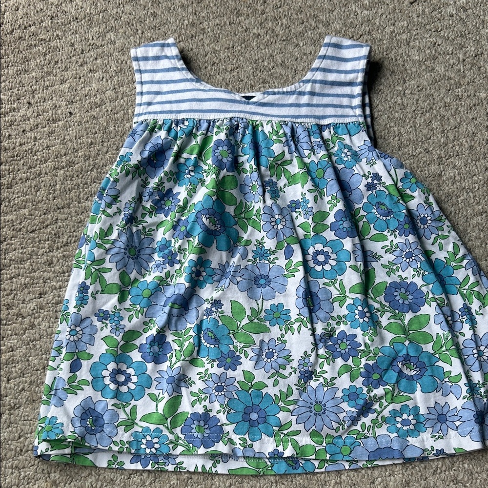 Floral Blue and Green Top